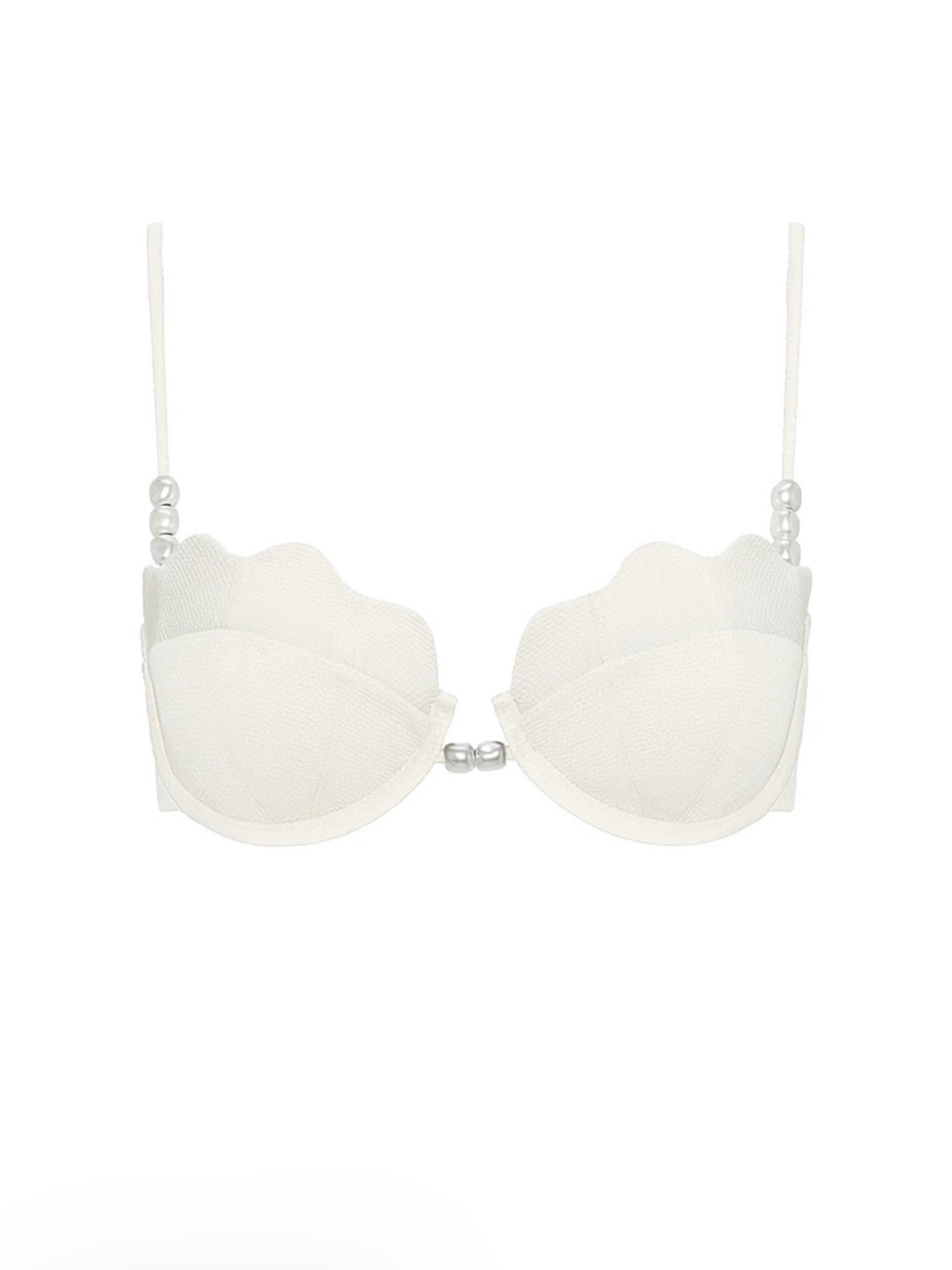 l*space Scalloped Push-Up Bikini Top in Ivory